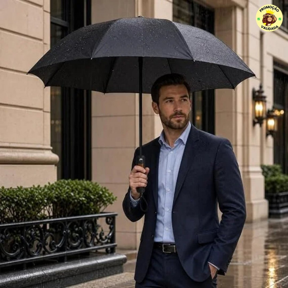 Guarda Chuva Automático Preto Médio