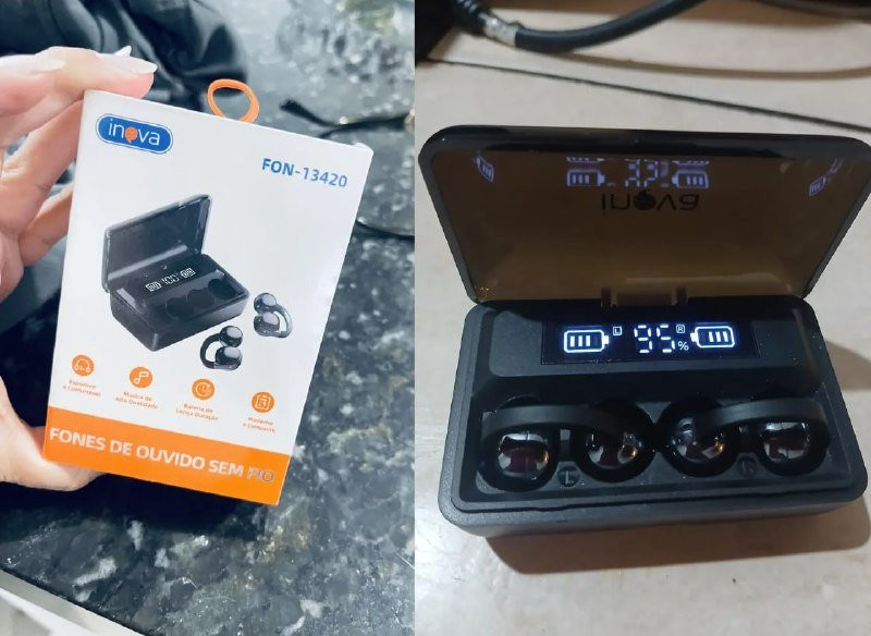 Fone De Ouvido Clip-on Bluetooth 6.0 Esportivo 60hrs Duração - Inova