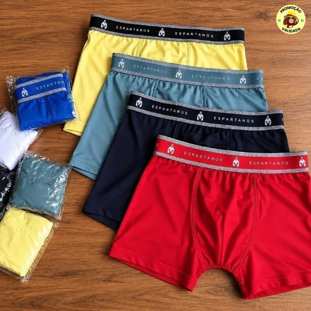 Cuecas Boas e Baratas Kit com 10 Cuecas Boxer Espartanos Microfibra