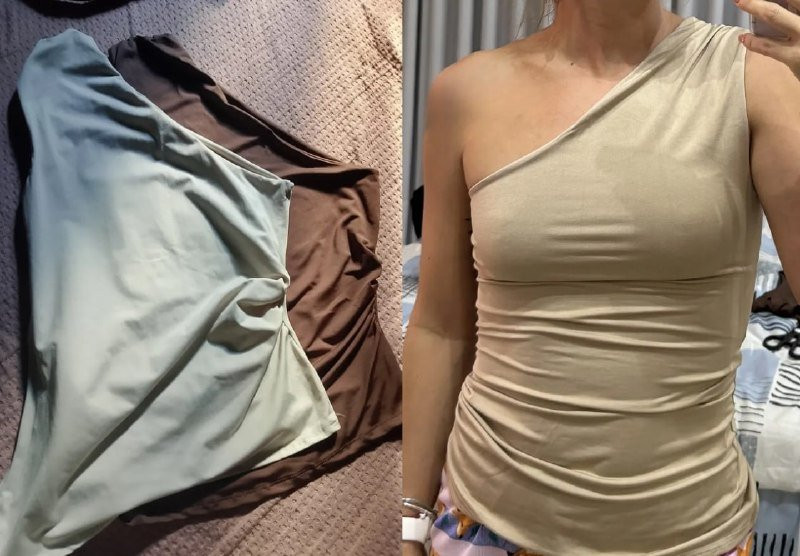 Kit 2 Blusa Feminina Elegante Mula Manga Assimétrica Casual