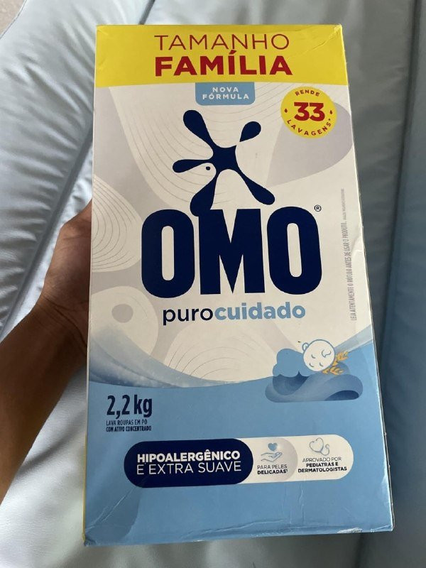 🧺 Lava-Roupas em Pó Omo Puro Cuidado 2,2kg