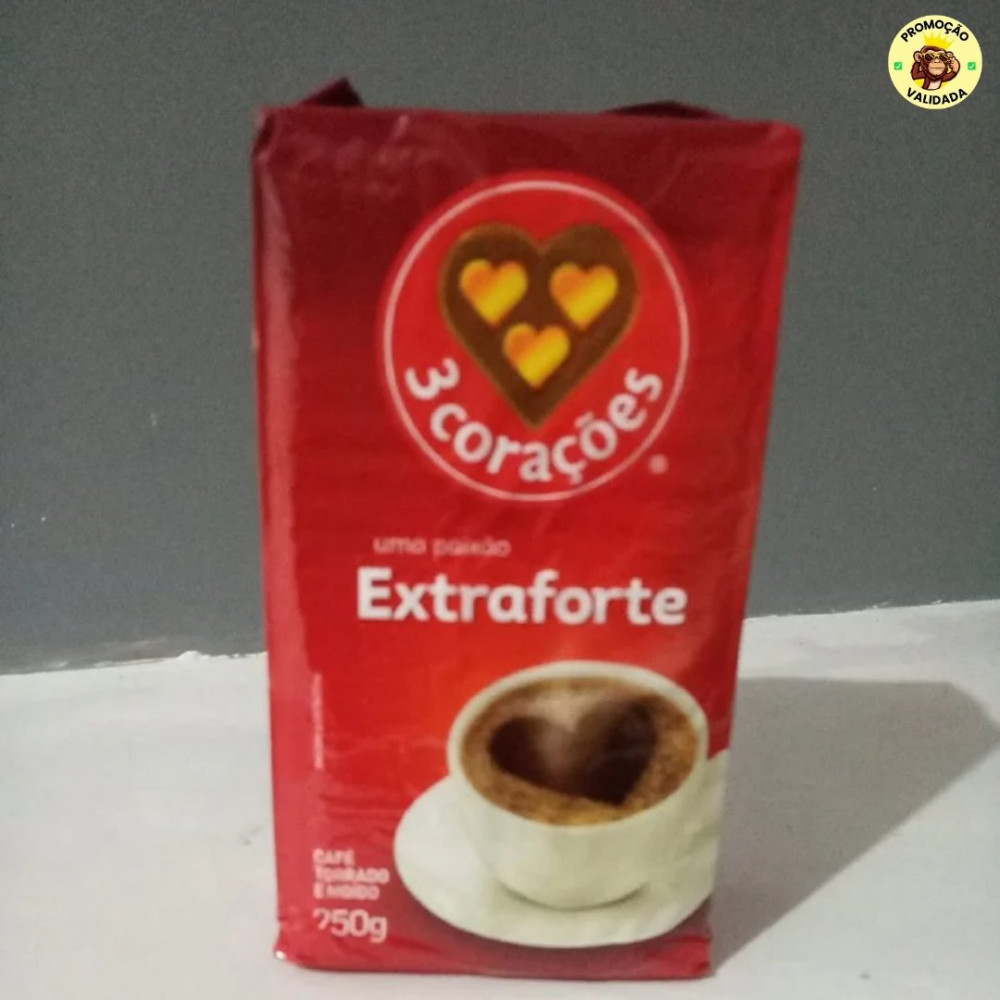 3 Corações Café Torrado E Moído Extra Forte À Vácuo 250G