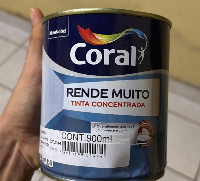 Tinta Acrílica Rende Muito Fosco Branco 900ml Coral