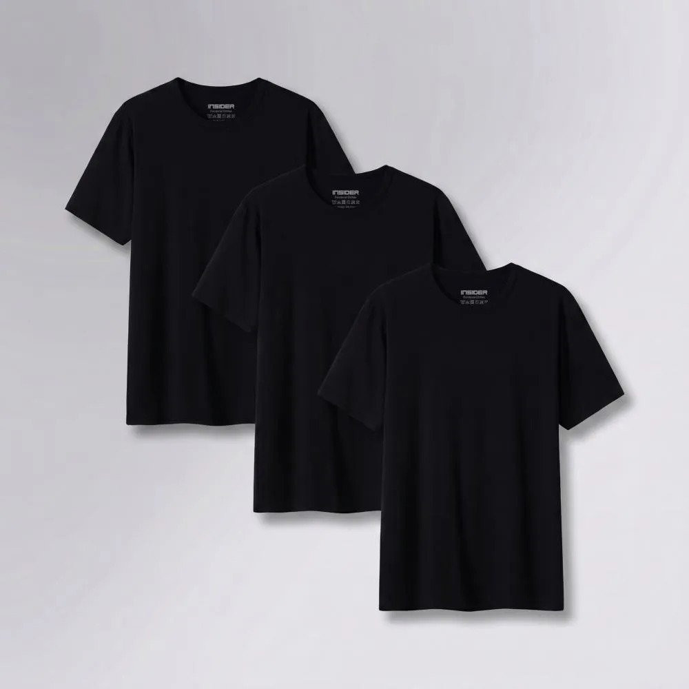Kit 3 Camisetas Light T-shirt Insider Preto G