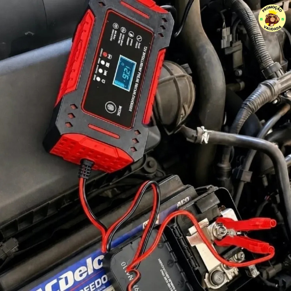 Carregador de Bateria Automotiva Portatil 12V 6A