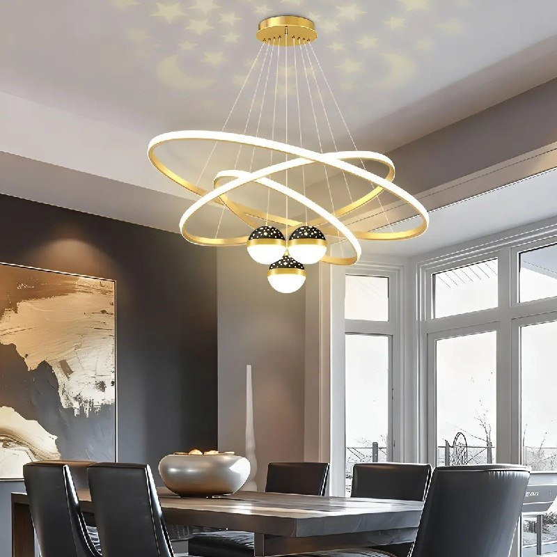 LUMINÁRIA DE RICO EM PROMOLustre Led Sala Moderno 60w