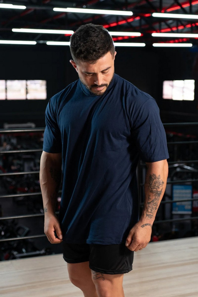 Kit 4 Camiseta Oversized Gola Alta Algodão