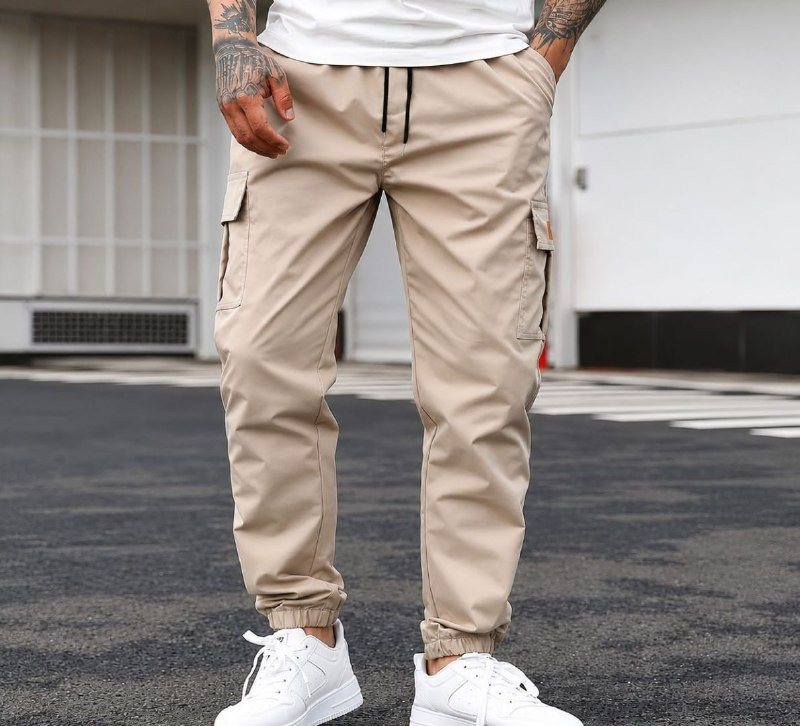 Calça Jogger Cargo Masculina Sarja