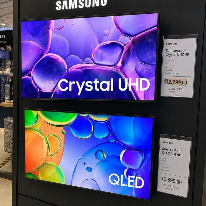Combo Tv: Samsung 55 Crystal 4k + Smart Tv 43 Qled Full Hd