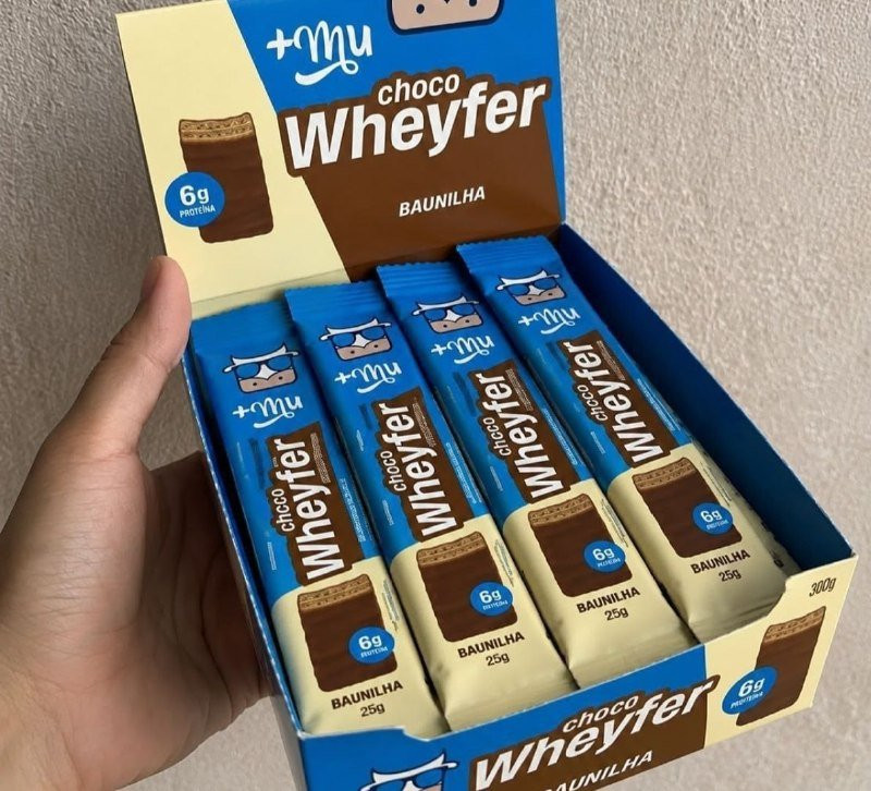 Mu Chocowheyfer Proteico Baunilha - 12 unidades, 6g de proteína