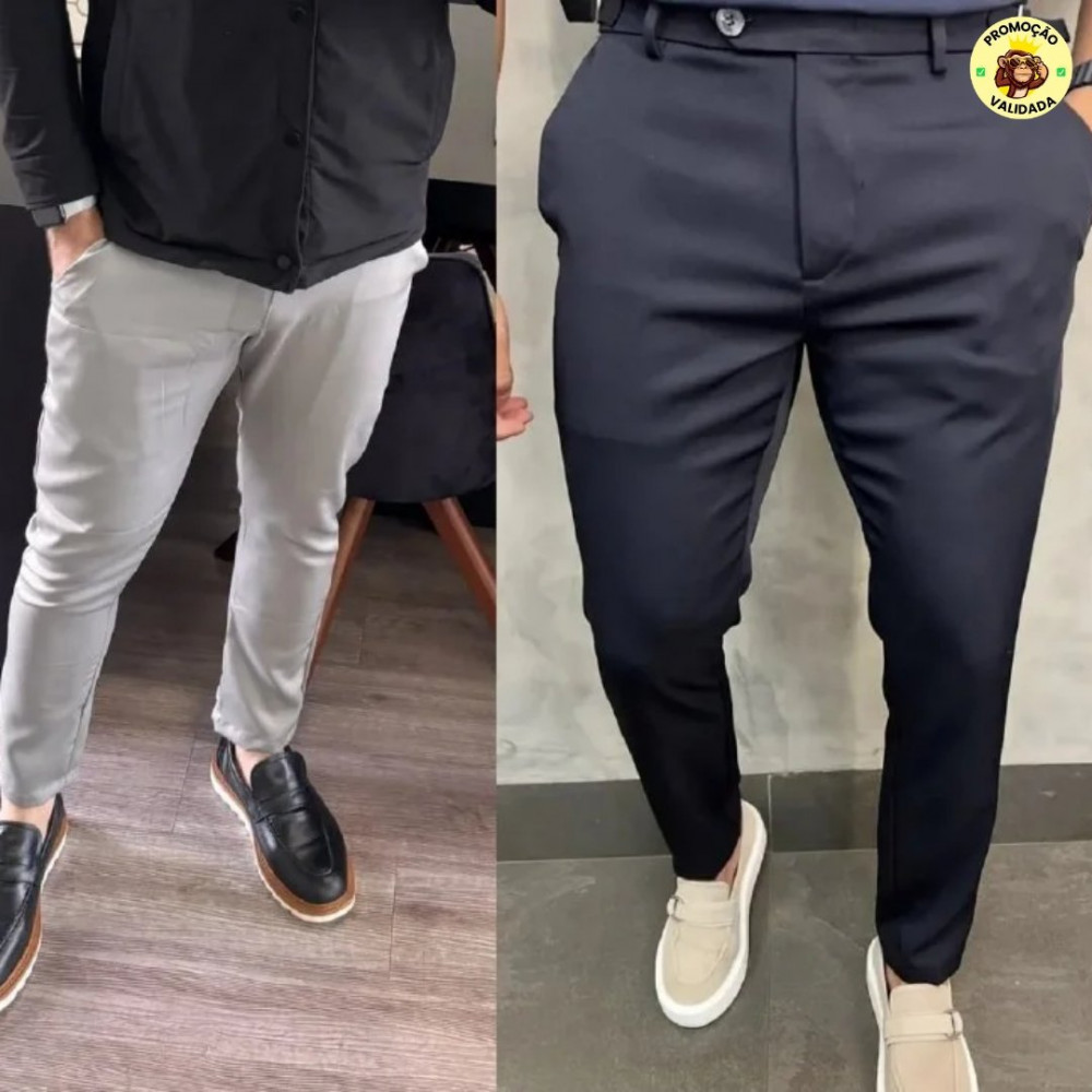 Calça Masculina Alfaiataria Italiana Moderna Social