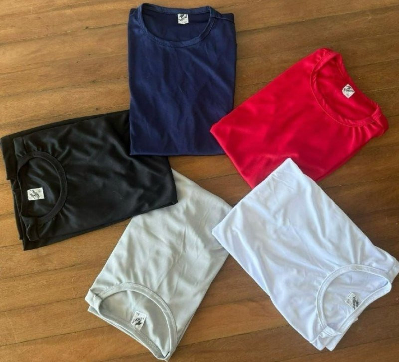 Kit 5 Camisetas Básicas Dry Fit Lisa