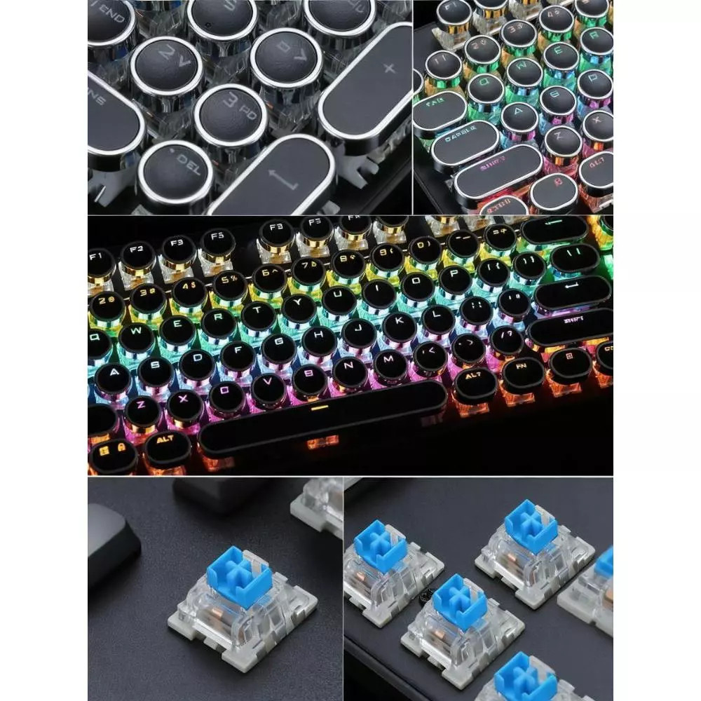 Teclado Mecânico Gamer RGB Mouse Óptico Preto