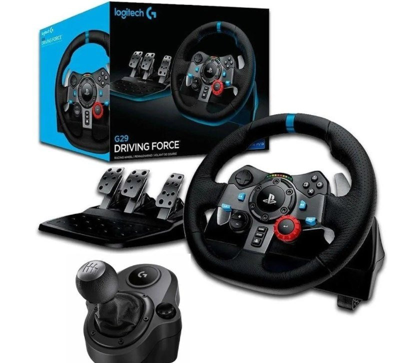 Combo Volante, Pedais e Cambio Logitech G29- para PS5, PS4, PS3 e PC