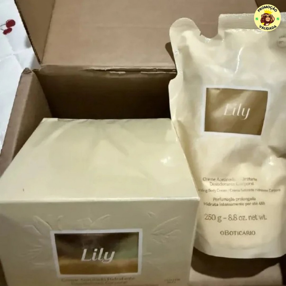 Combo Creme Acetinado Hidratante Desodorante Corporal Lily 2