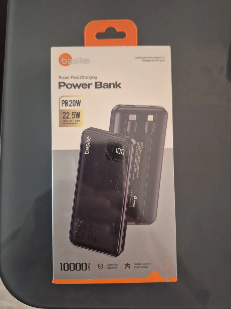 Power Bank Basike 20000mAh Preto 22.5W