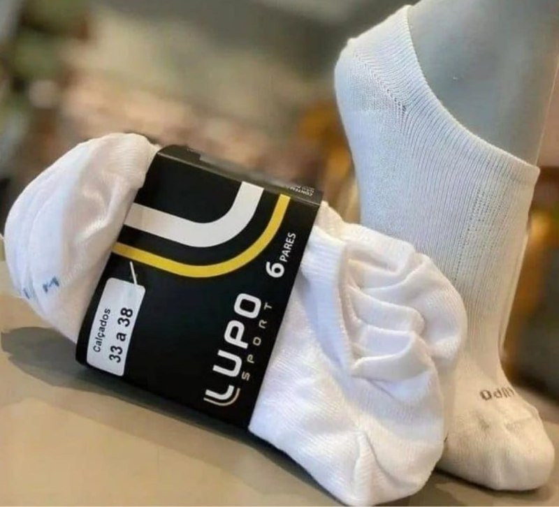 Kit com 6 Pares Meias Lupo Invisível Soquete (várias cores)
