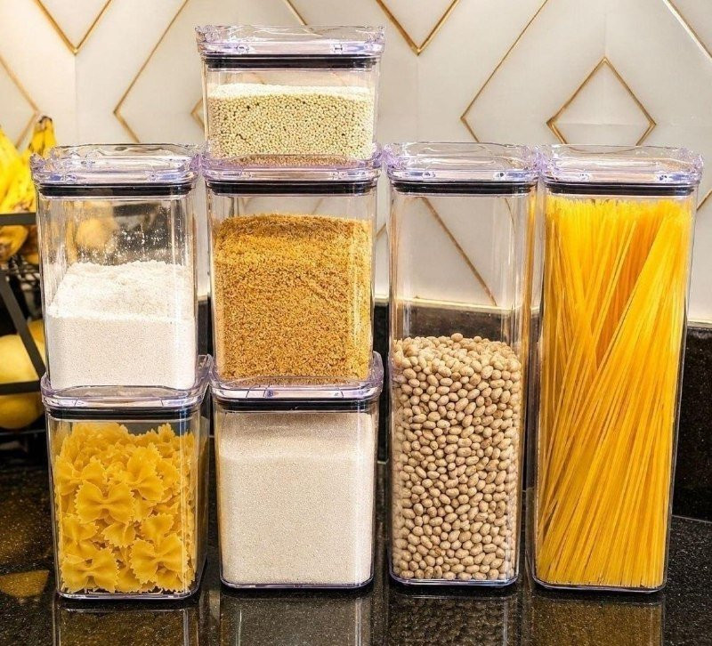 Kit com 10 Potes Herméticos Empilháveis
