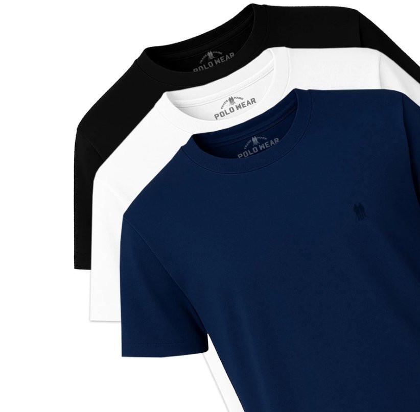 Kit 3 Camisetas Masculinas Polo Wear Sortido