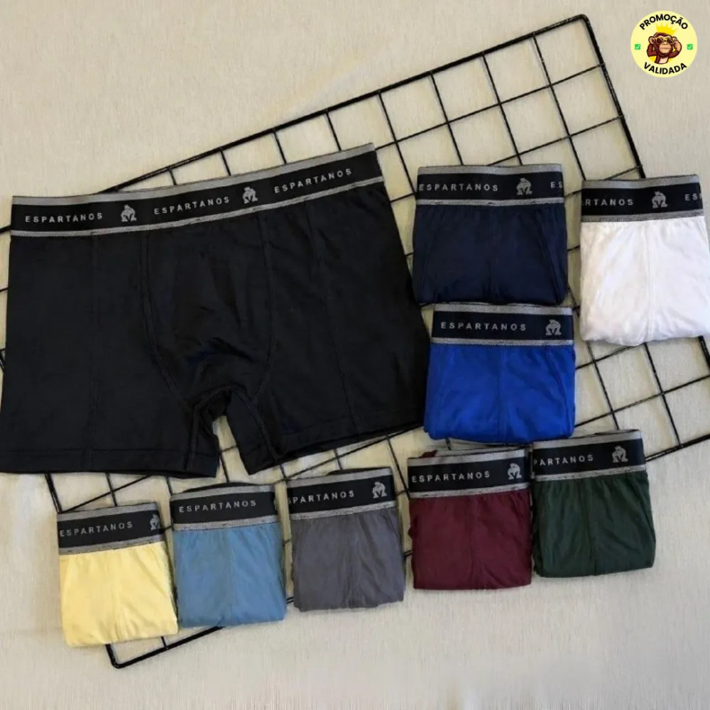 Kit com 5 Cuecas Boxer Microfibra