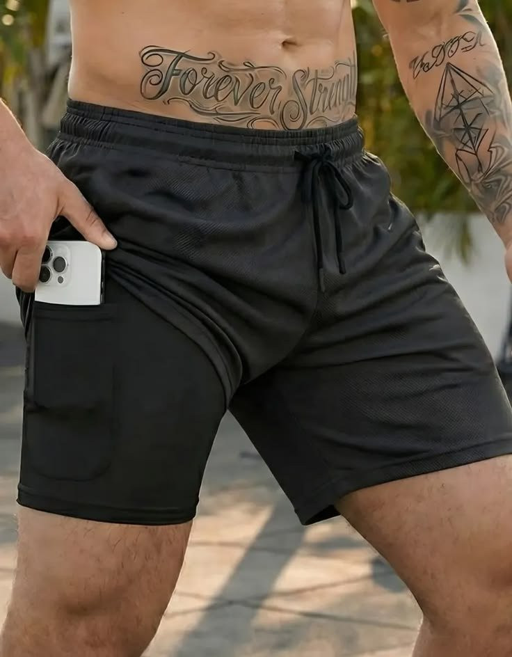 Kit 4 Shorts 2 em 1 Dryfit Masculino