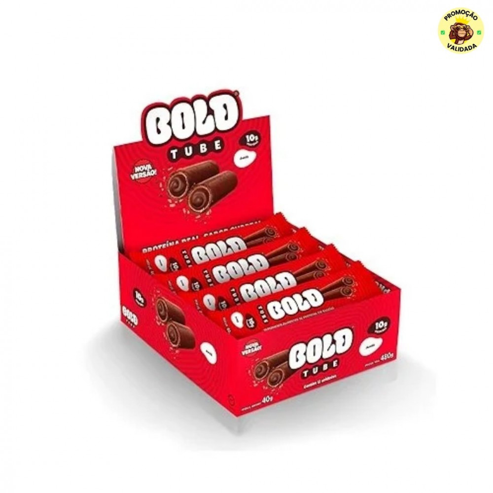 BOLD Tube Chocolate Proteico Avelã 10g de Proteína