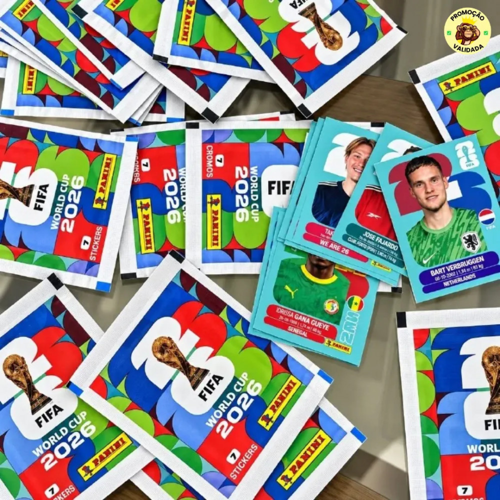 Kit com 10 Envelopes 70 Figurinhas Copa do Mundo 2026 Panini