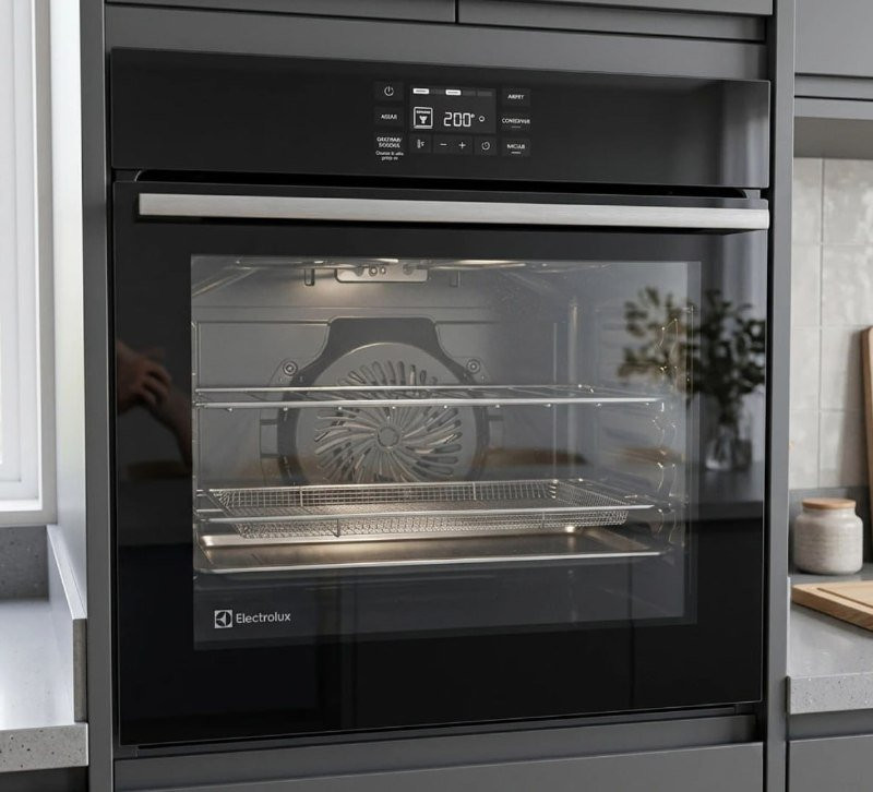 Forno de Embutir Elétrico Electrolux 80L Experience Air fryer, PerfectCook360 e Painel Touch (OE8EA) 220V