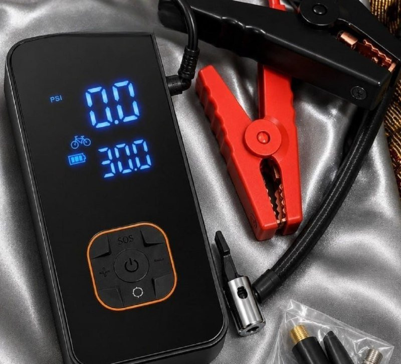 Bomba Elétrica Portátil Digital Auxiliar de Partida e Powerbank