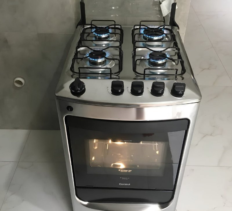 Fogão Consul 4 Bocas Automático Inox