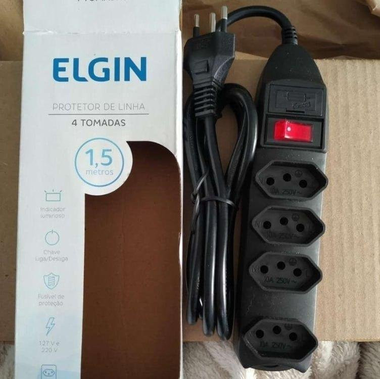 Filtro de Linha 4 Tomadas Elgin 10A Preto Bivolt