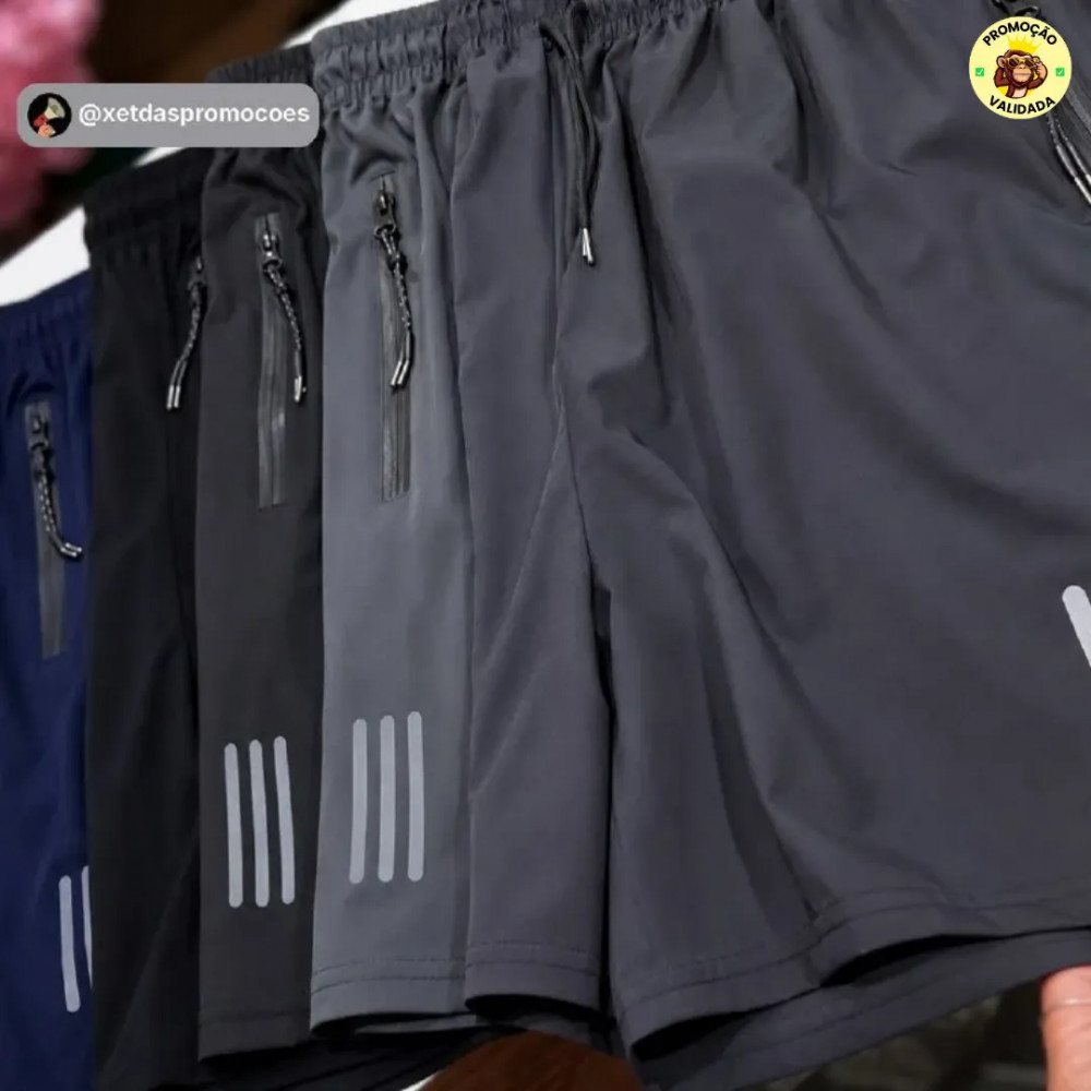Kit 3 Bermudas Dry Fit Secagem Rapida