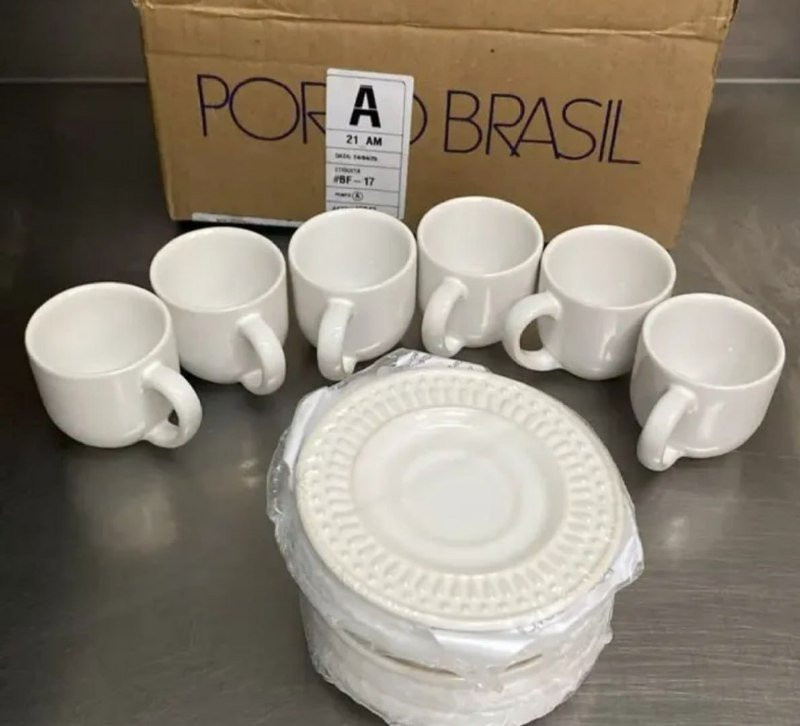 Jogo de Café Porto Brasil Cerâmica 12 Peças 72ml