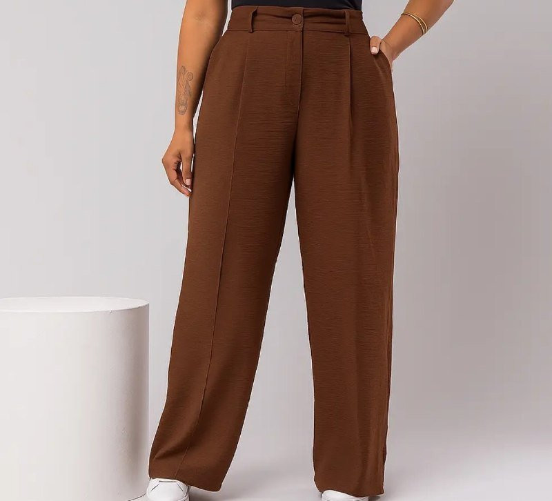 Calça Feminina Plus Size Wide Leg