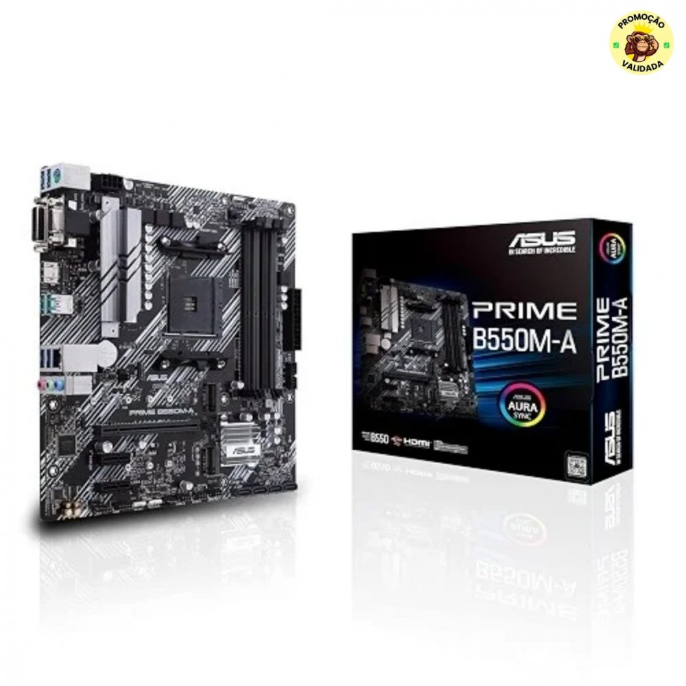 Placa Mãe (AMD) ASUS PRIME B550M-A DDR4 AM4