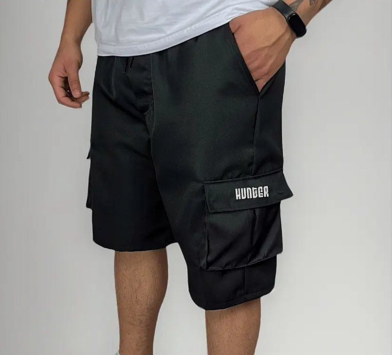 Bermudas Cargo Corta Vento Masculina com 5 Bolsos