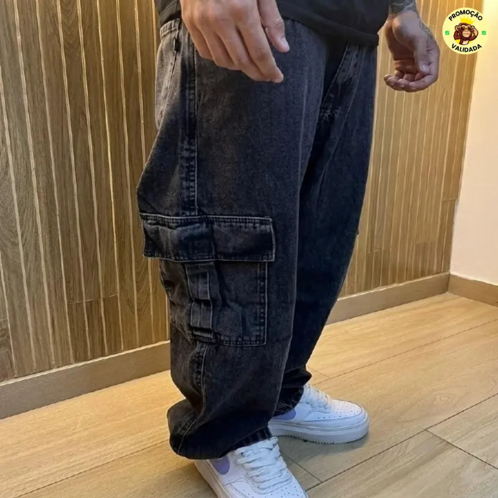 Calca Cargo Baggy Jeans Streetwear