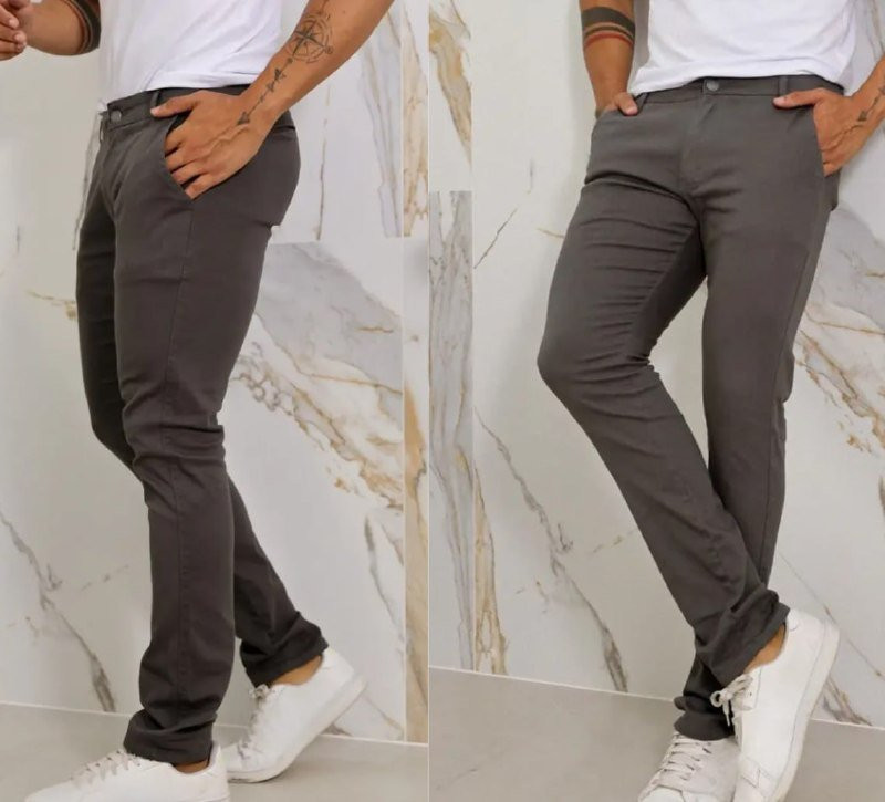 Calça Sarja com Bolso - Opções de Cores