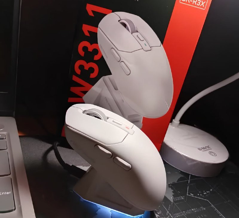 Mouse Gamer Sem Fio Fire Phoenix 24000dpi Branco