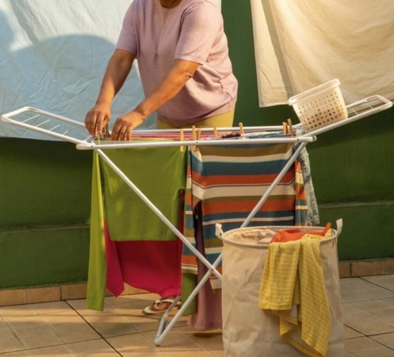 Varal de Chão Abas Slim Dobrável, de Aço