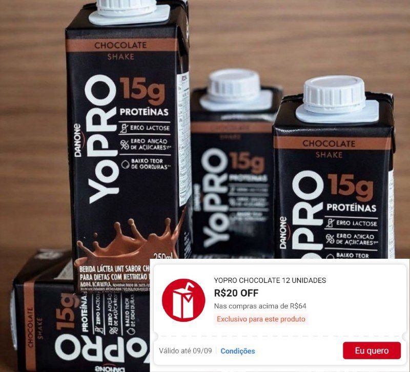 YoPRO Chocolate 15g de proteínas 250ml - 12 unidades