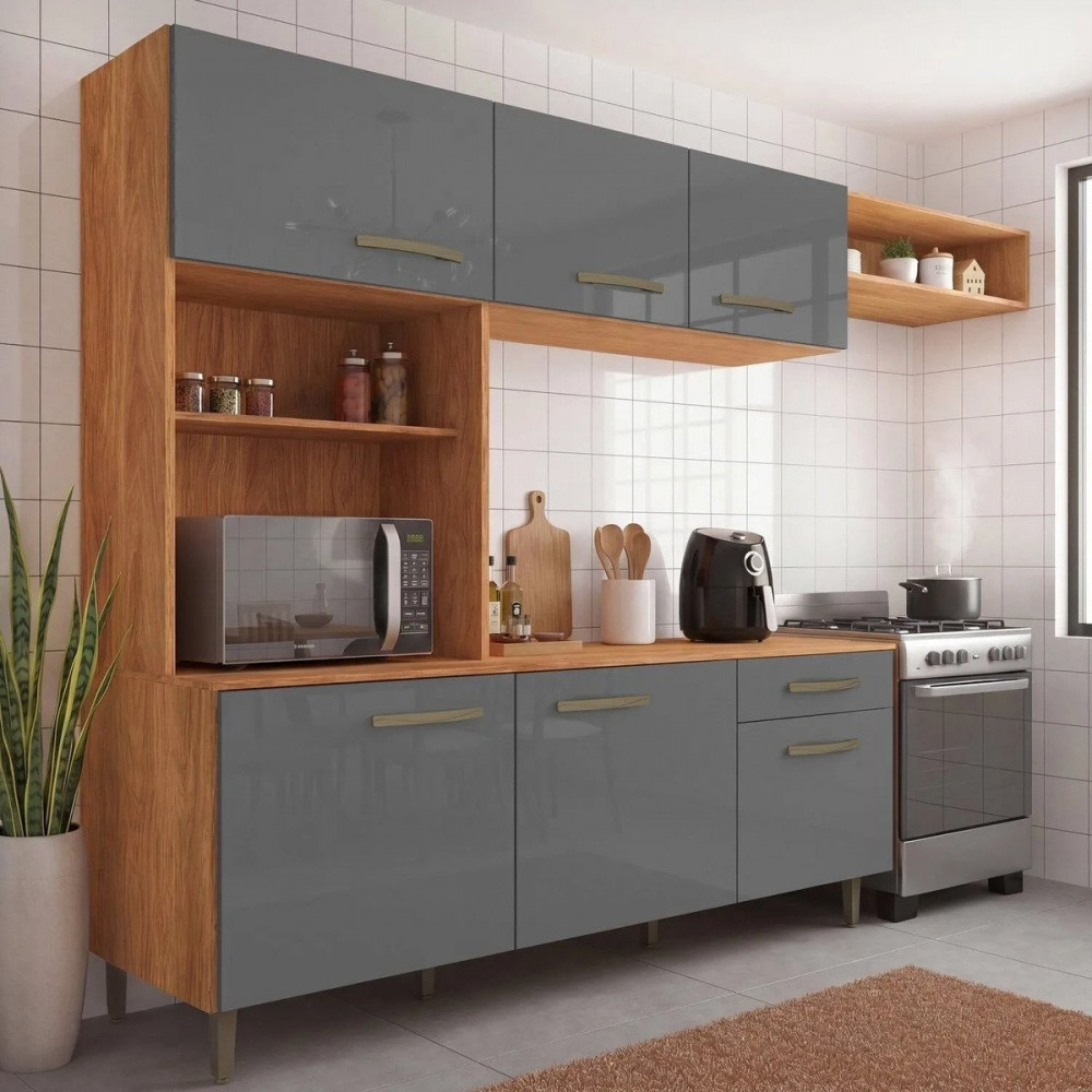 Cozinha Emilly 6 Portas 4 Gavetas com Nichos