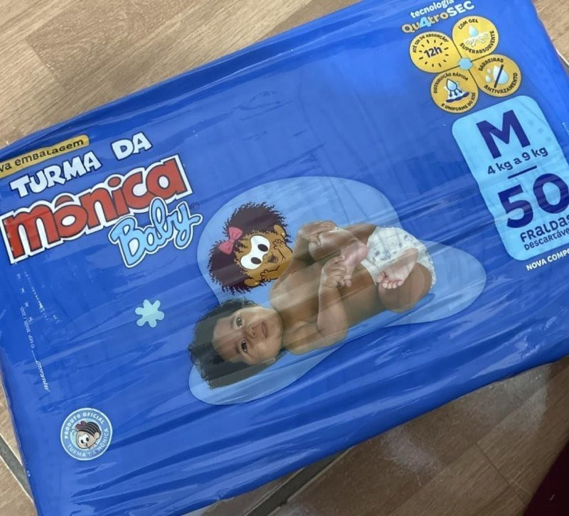 Fralda Turma da Mônica Baby Mega M 50 Unidades