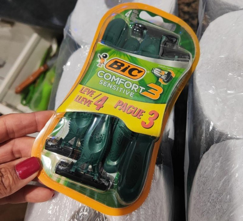 BIC Aparelho De Barbear Comfort 3 Advance Pele Sensível - 4 unidades