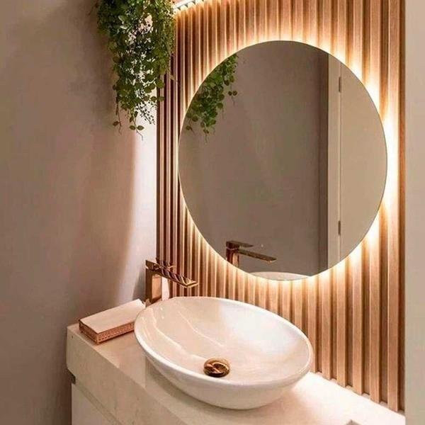 Espelho Redondo Decorativo com LED