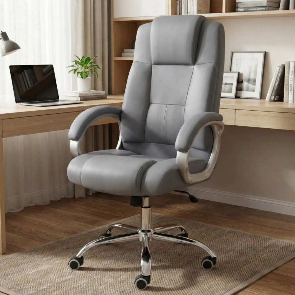 Cadeira Presidente Premium Ergonomica Cinza
