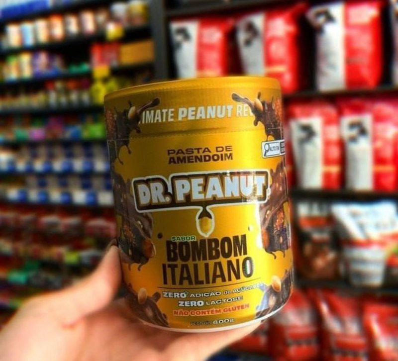 Pasta de Amendoim Dr. Peanut com Whey Protein Bombom Italiano 600g