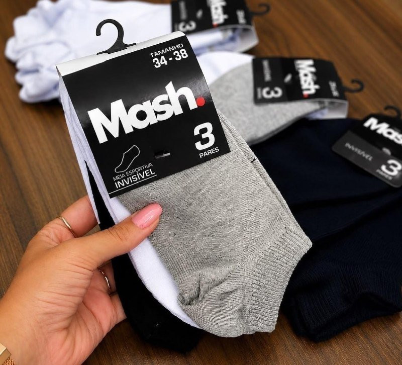 Kit 10 Pares Meias Mash Invisível Algodão