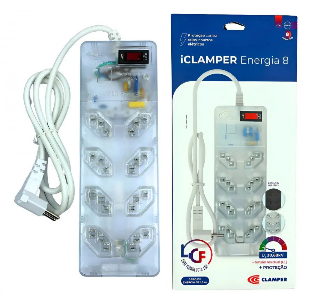 Filtro de Linha Clamper 8 Saídas 127/220V