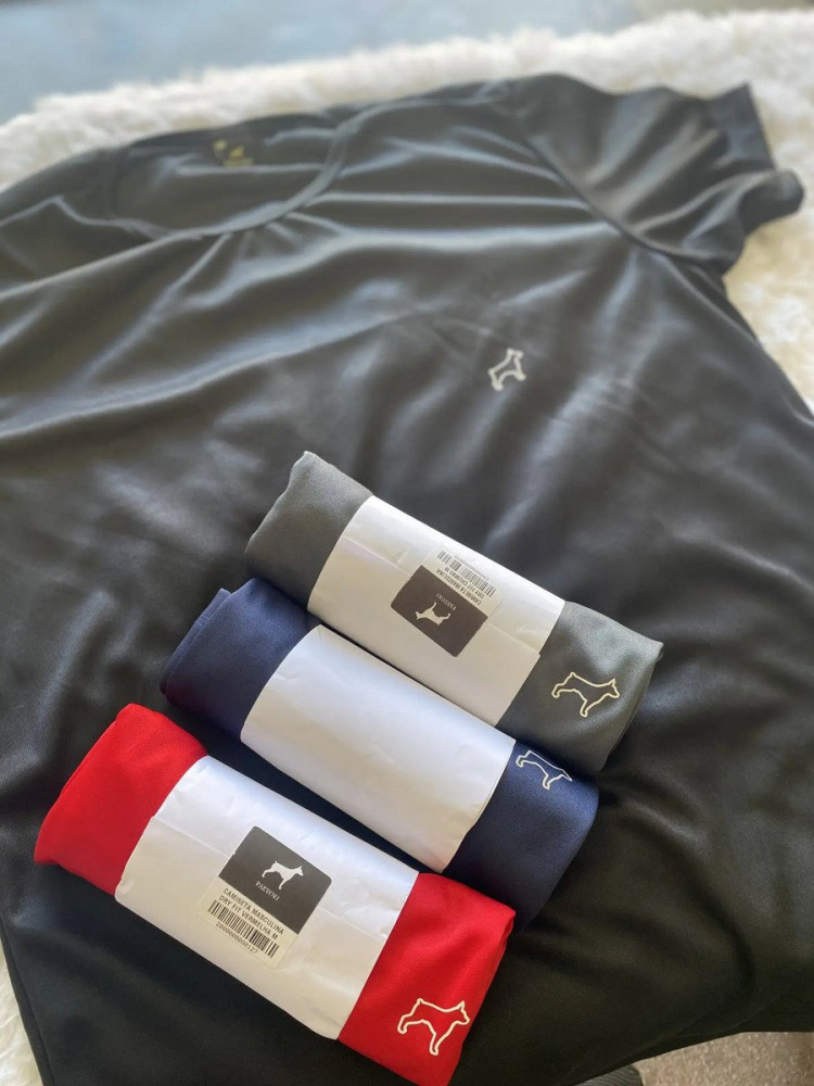 Kit 5 Camisetas Parvori Dry Fit Slim Fit